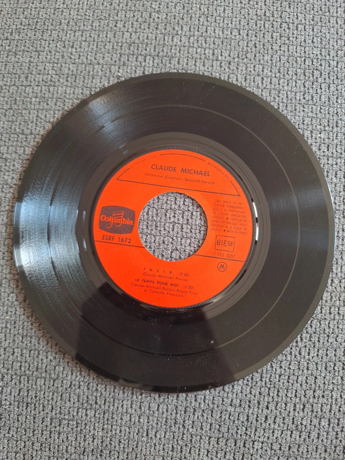 Disco de Vinil 45 RPM EP - Claude Michaël – Sauvageonne (1965) - Columbia – photo 4